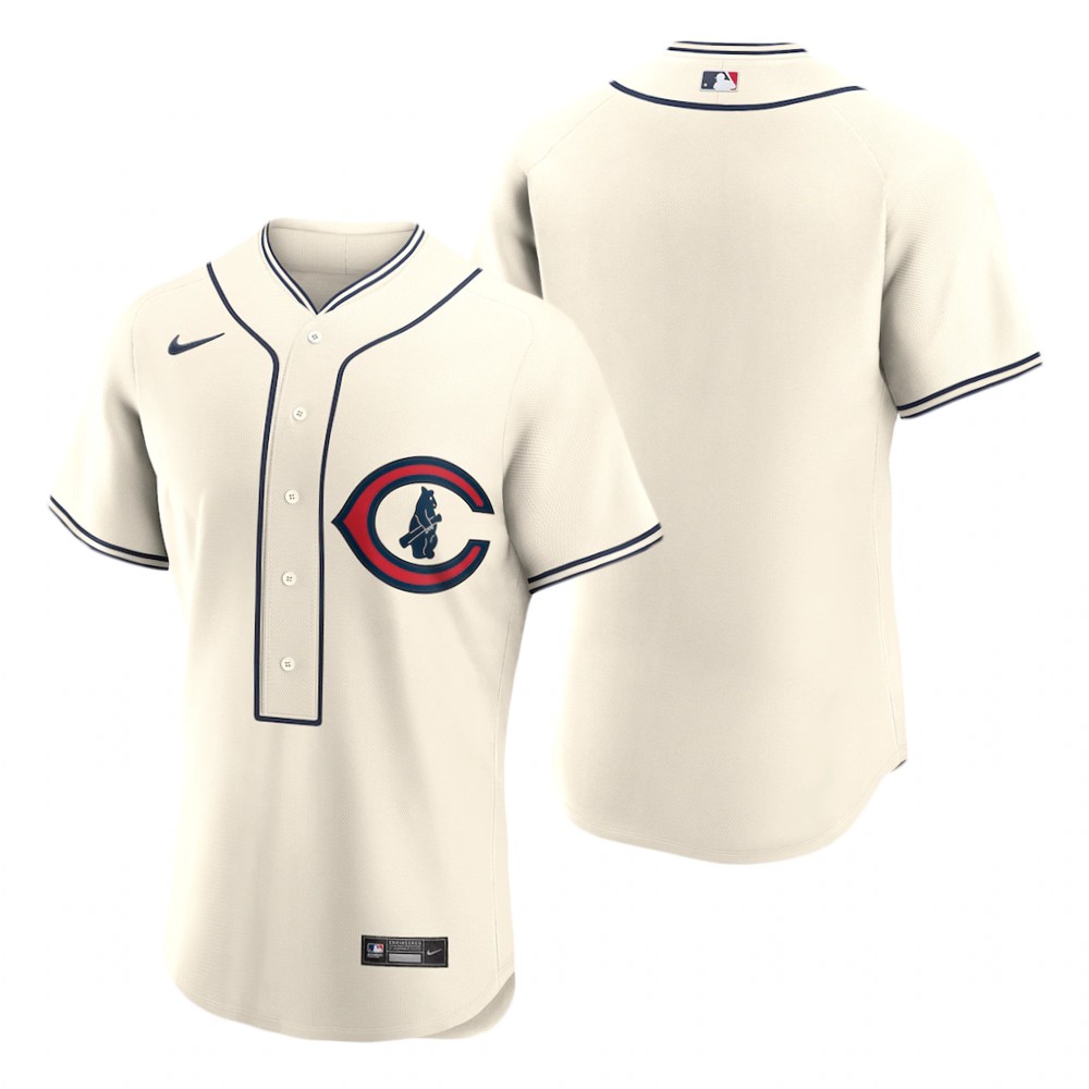 Chicago Cubs Blank Men's 2022 Field Of Dreams Authentic Jersey - Cream