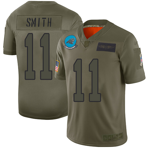 Carolina Panthers #11 Torrey Smith Camo Men's Stitched Limited 2019 Salute To Service Jersey Men's