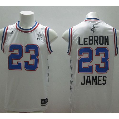 Cleveland Cavaliers #23 LeBron James White 2015 All-Star Stitched Jersey Mens