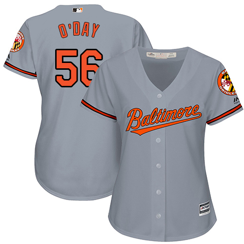 Baltimore Orioles #56 Darren O'Day Grey Road Women's Stitched Jersey Womens
