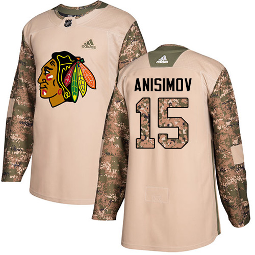Adidas Chicago Blackhawks #15 Artem Anisimov Camo Authentic 2017 Veterans Day Stitched Jersey Men's