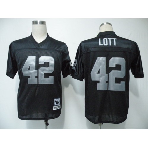 Mitchell & Ness Las Vegas Raiders #42 Ronnie Lott Black Stitched Throwback Jersey Men's