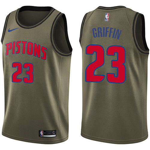Detroit Pistons #23 Blake Griffin Green Salute to Service Youth Swingman Jersey Youth