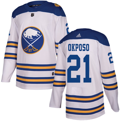 Adidas Buffalo Sabres #21 Kyle Okposo White Authentic 2018 Winter Classic Stitched Jersey Men's