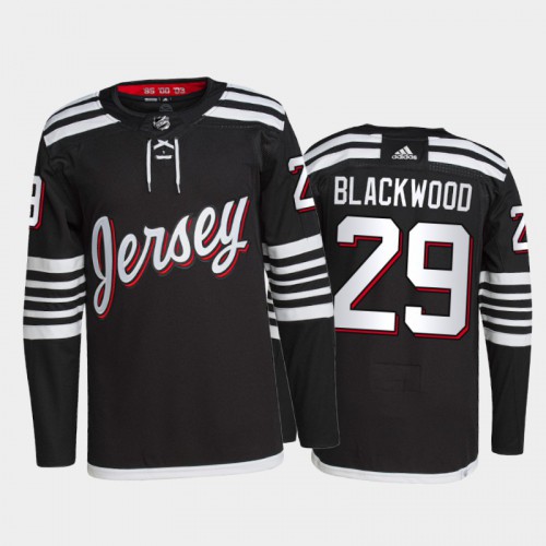 Adidas New Jersey Devils #29 Mackenzie Blackwood Men's 2021-22 Alternate Authentic Jersey - Black Men's