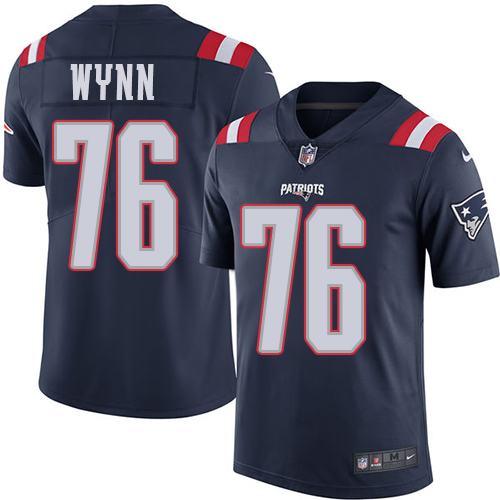 New England Patriots #76 Isaiah Wynn Navy Blue Youth Stitched Limited Rush Jersey Youth