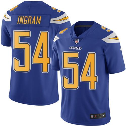 Los Angeles Chargers #54 Melvin Ingram Electric Blue Men's Stitched Limited Rush Jersey Men's