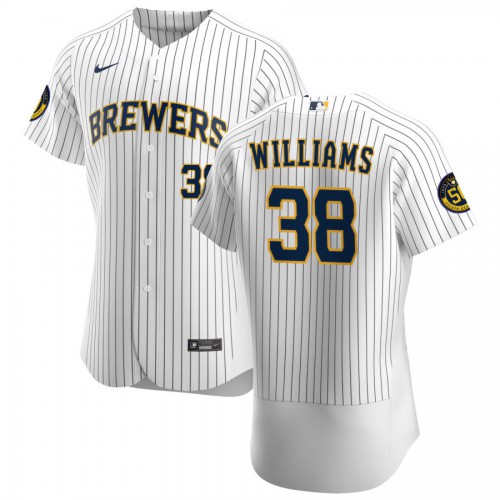 Milwaukee Milwaukee Brewers #38 Devin Williams Men's White Home 2020 Authentic Player Jersey Men's