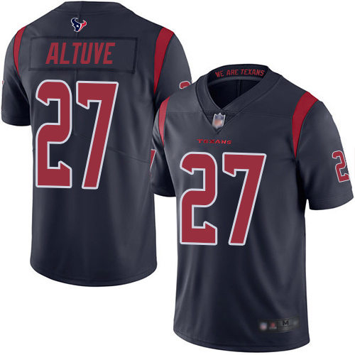 Houston Texans #27 Jose Altuve Navy Blue Youth Stitched Limited Rush Jersey Youth