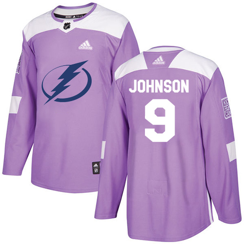 Adidas Tampa Bay Lightning #9 Tyler Johnson Purple Authentic Fights Cancer Stitched Youth Jersey Youth