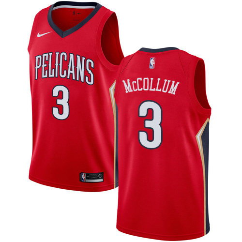 New Orleans Pelicans #3 C.J. McCollum Red Swingman Statement Edition Jersey Mens