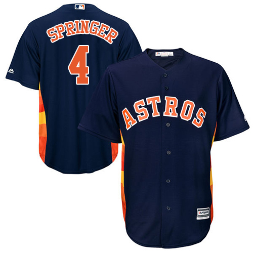 Houston Astros #4 George Springer Navy Blue Cool Base Stitched Youth Jersey Youth