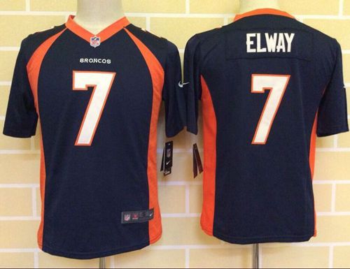 Broncos #7 John Elway Blue Alternate Youth Stitched New Elite Jersey