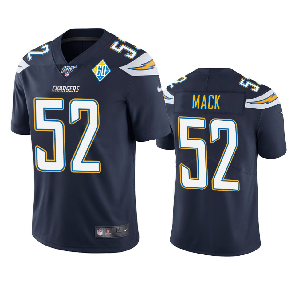 Los Angeles Chargers #52 Khalil Mack Navy 60th Anniversary Vapor Limited Jersey