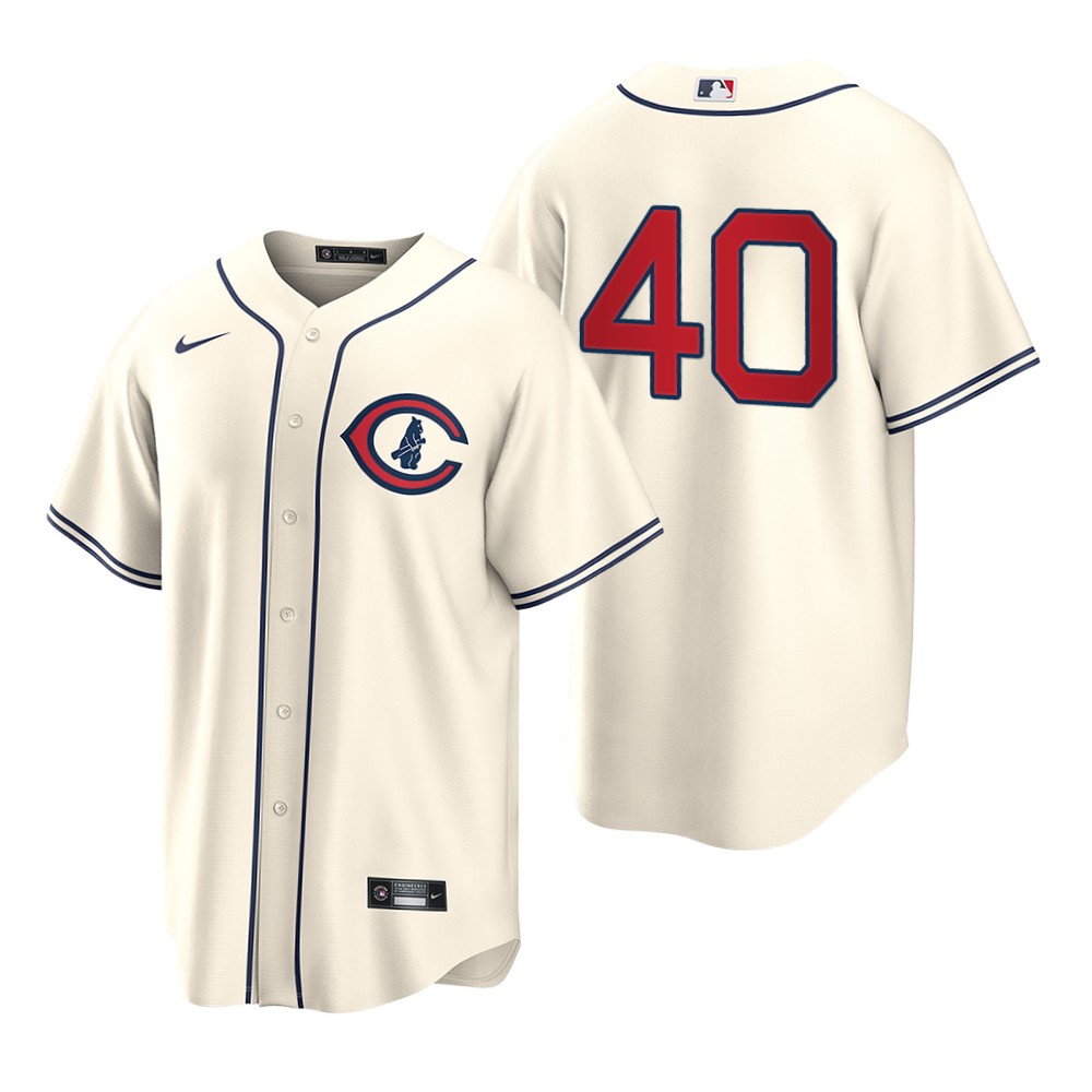 Chicago Cubs #40 Willson Contreras Men's 2022 Field Of Dreams Game Jersey - Cream