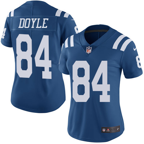 Indianapolis Colts #84 Jack Doyle Royal Blue Women's Stitched Limited Rush Jersey Womens