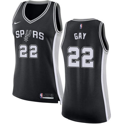 San Antonio Spurs #22 Rudy Gay Black Womens Swingman Icon Edition Jersey Womens