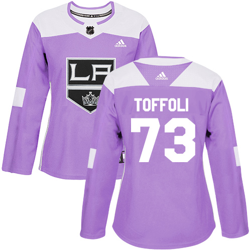 Adidas Los Angeles Kings #73 Tyler Toffoli Purple Authentic Fights Cancer Women's Stitched Jersey Womens