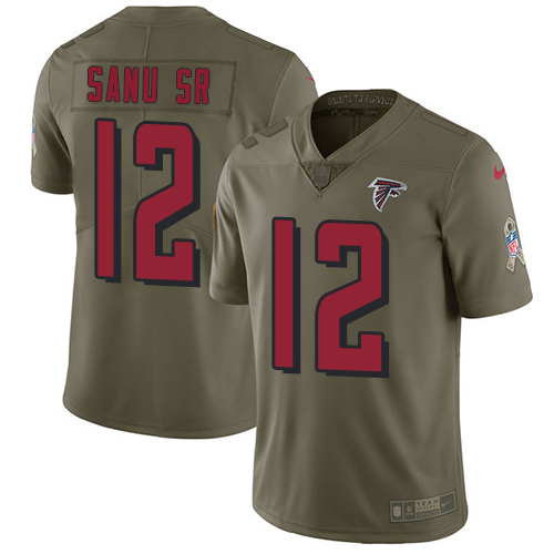 Atlanta Falcons #12 Mohamed Sanu Sr Olive Youth Stitched Limited 2017 Salute to Service Jersey Youth