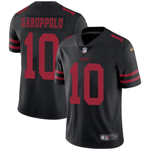 49ers #10 Jimmy Garoppolo Black Alternate Men's Stitched Vapor Untouchable Limited Jersey