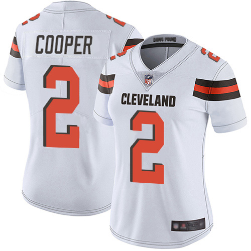 Browns #2 Amari Cooper White Women's Stitched Vapor Untouchable Limited Jersey