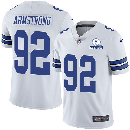 Dallas Cowboys #92 Dorance Armstrong White Men's Stitched With Established In 1960 Patch Vapor Untouchable Limited Jersey Men's