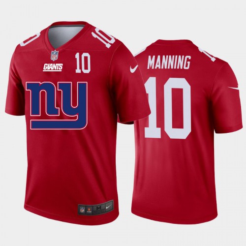New York New York Giants #10 Eli Manning Red Men's Big Team Logo Player Vapor Limited Jersey Men's