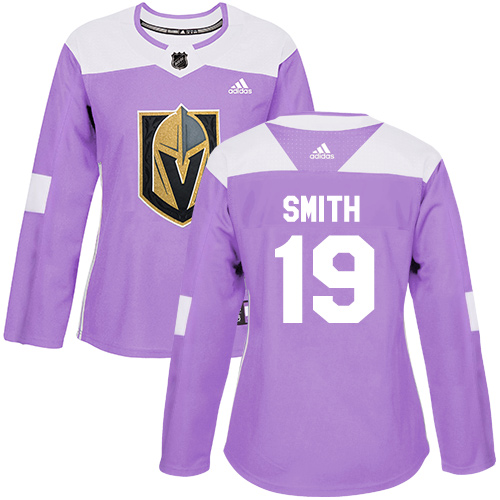 Adidas Golden Vegas Golden Knights #19 Reilly Smith Purple Authentic Fights Cancer Women's Stitched Jersey Womens