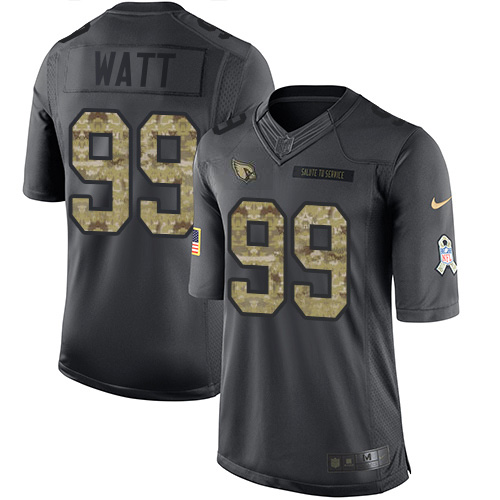 Cardinals #99 J.J. Watt Black Men's Stitched Limited 2016 Salute To Service Jersey