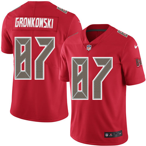 Buccaneers #87 Rob Gronkowski Red Youth Stitched Limited Rush Jersey