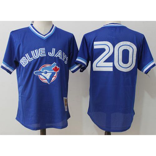 Mitchell And Ness Toronto Blue Jays #20 Josh Donaldson Blue Throwback Stitched Jersey Men's