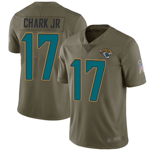 Jacksonville Jaguars #17 DJ Chark Jr Olive Men's Stitched Limited 2017 Salute To Service Jersey Men's