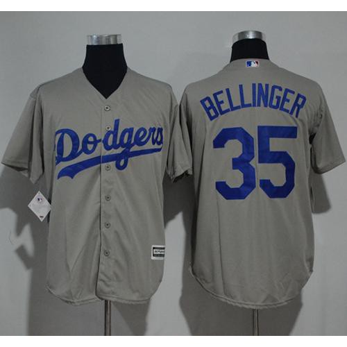 Los Angeles Dodgers #35 Cody Bellinger Grey New Cool Base Stitched Jersey Men's