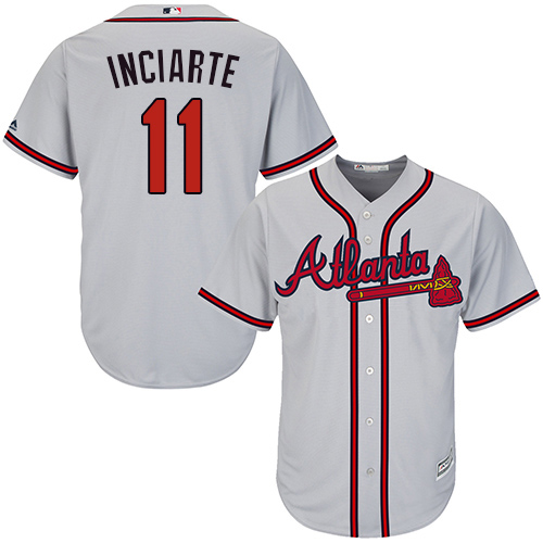 Atlanta Braves #11 Ender Inciarte Grey Cool Base Stitched Youth Jersey Youth