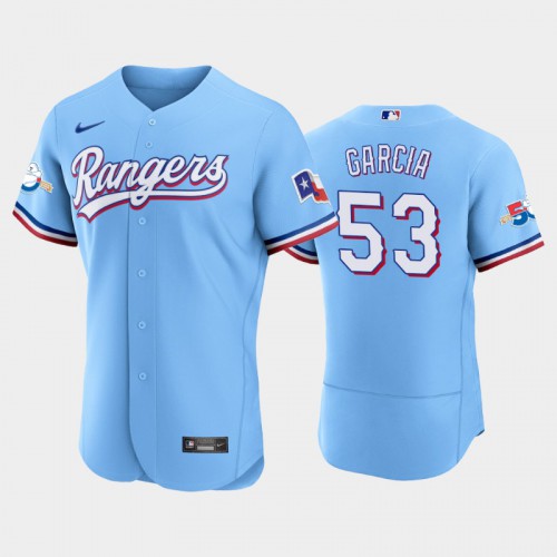 Texas Texas Rangers #53 Adolis Garcia Authentic 50th Anniversary Men's Alternate Jersey - Light Blue Men's