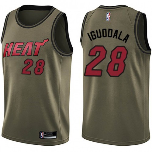 Miami Heat #28 Andre Iguodala Green Salute to Service Youth Swingman Jersey Youth