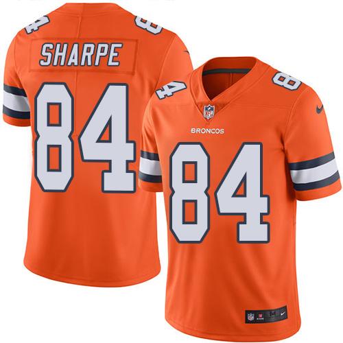 Denver Broncos #84 Shannon Sharpe Orange Youth Stitched Limited Rush Jersey Youth