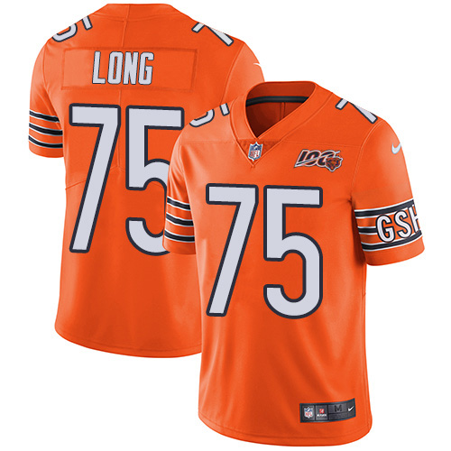 Chicago Bears #75 Kyle Long Orange Men's 100th Season Stitched Limited Rush Jersey Men's