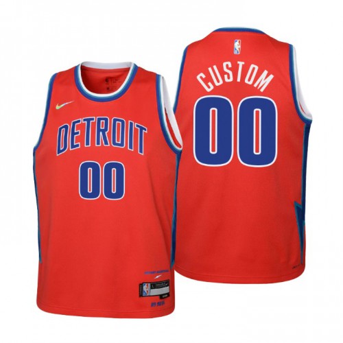 Detroit Pistons Custom Youth Red 2021/22 Swingman Jersey - City Edition