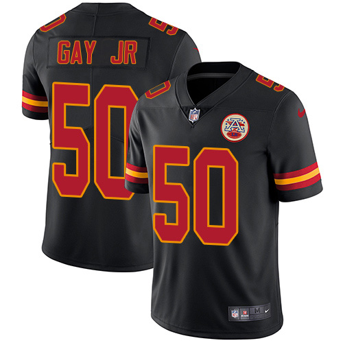 Kansas City Chiefs #50 Willie Gay Jr. Black Men's Stitched Limited Rush Jersey Men's