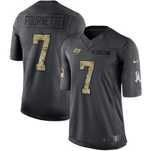Tampa Bay Buccaneers #7 Leonard Fournette Black Men's Stitched Limited 2016 Salute To Service Jersey