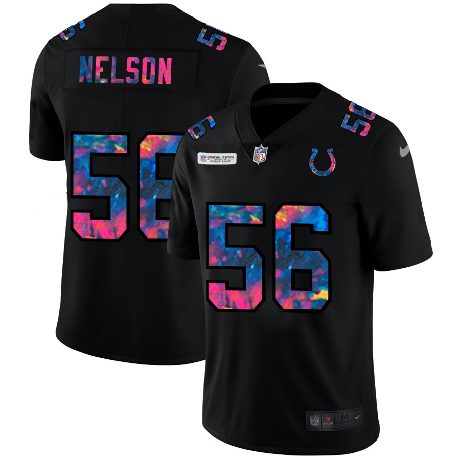 Indianapolis Colts #56 Quenton Nelson Men's Multi-Color Black 2020 Crucial Catch Vapor Untouchable Limited Jersey