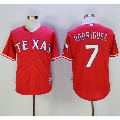 Texas Rangers #7 Ivan Rodriguez Red Cool Base Stitched Jersey Men's