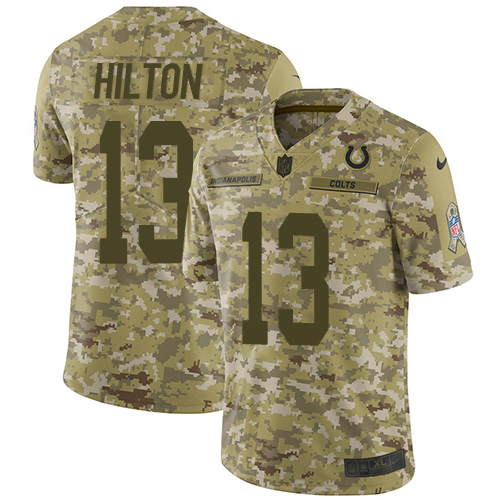 Colts #13 T.Y. Hilton Camo Youth Stitched Limited 2018 Salute To Service Jersey