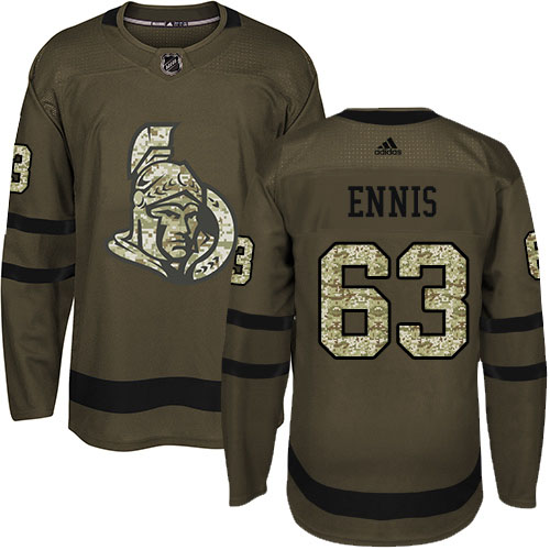 Adidas Ottawa Senators #63 Tyler Ennis Green Salute to Service Stitched Youth Jersey Youth
