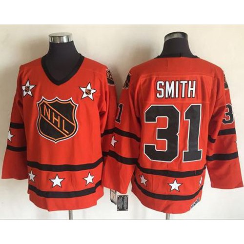 New York Islanders #31 Billy Smith Orange All-Star CCM Throwback Stitched Jersey Men's