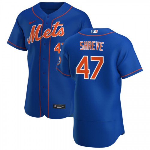 New York New York Mets #47 Chasen Shreve Men's Royal Alternate 2020 Authentic Player Jersey Men's