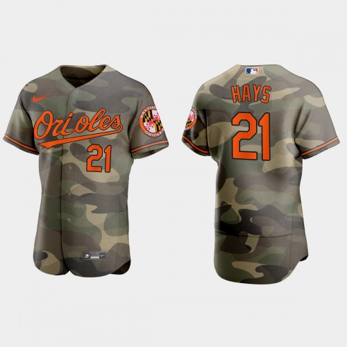Baltimore Baltimore Orioles #21 Austin Hays Men's 2021 Armed Forces Day Authentic Jersey -Camo Men's