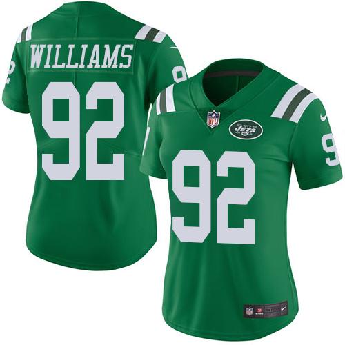 New York Jets #92 Leonard Williams Green Women's Stitched Limited Rush Jersey Womens