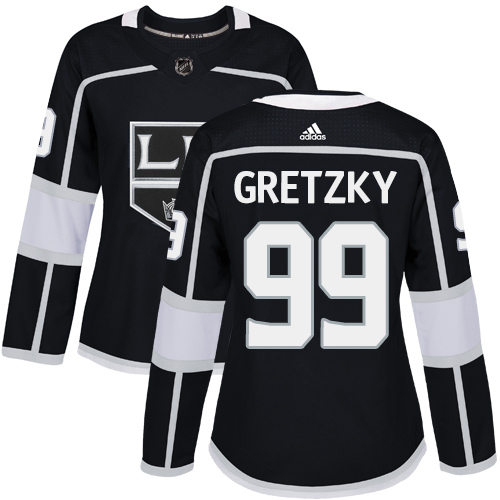 Adidas Los Angeles Kings #99 Wayne Gretzky Black Home Authentic Women's Stitched Jersey Womens